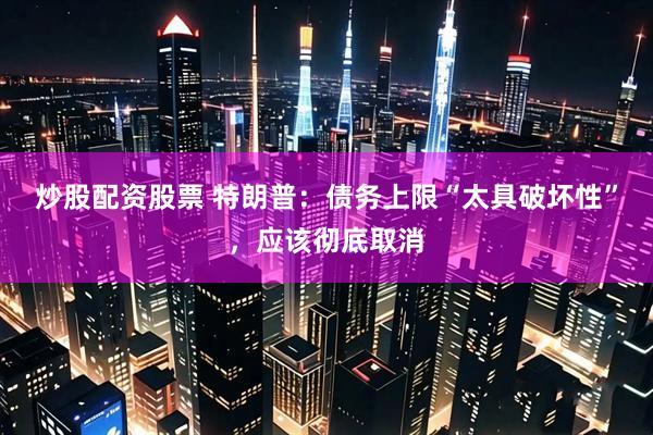 炒股配资股票 特朗普：债务上限“太具破坏性”，应该彻底取消