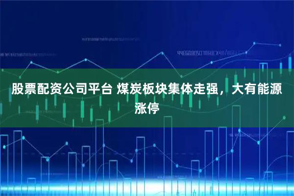 股票配资公司平台 煤炭板块集体走强，大有能源涨停